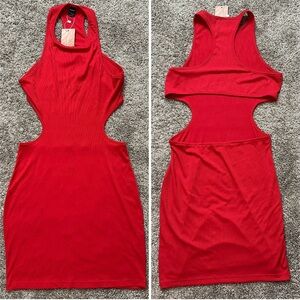 SHEIN Women’s Red Cutout Bodycon Mini Dress NWT Size Large 8/10